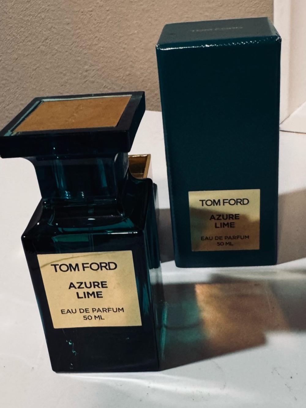 Tom Ford Azure Lime Teal & Gold Perfume Box - Picture 2 of 8